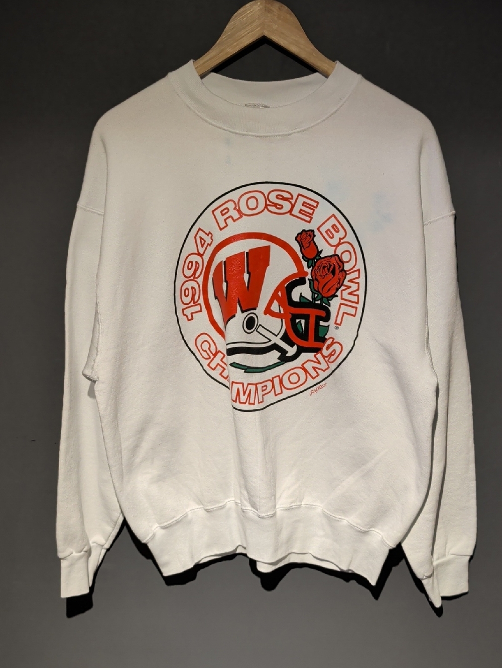 Fruit of the Loom White Sweatshirt with Multicolor Fruit Logo